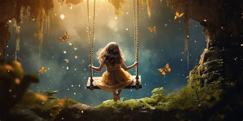 Magical being on a swing